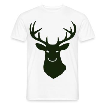 Waldhirsch Silhouette - Männer T-Shirt - Weiß - Vorne - AI Model Male 178 dark (178cm)