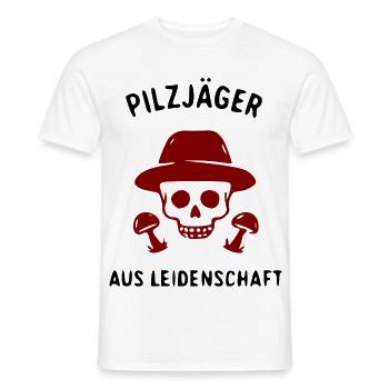 Totenkopf mit Hut und Pilzlogo - Männer T-Shirt - Weiß - Vorne - AI Model Male 178 dark (178cm)