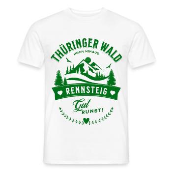 Thüringer Wald Hoch Hinaus Rennsteig Gut Runst - Männer T-Shirt - Weiß - Vorne - AI Model Male 178 dark (178cm)