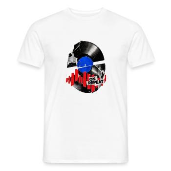 Vinyl Kollage On Repeat - Männer T-Shirt - Weiß - Vorne - AI Model Male 178 dark (178cm)