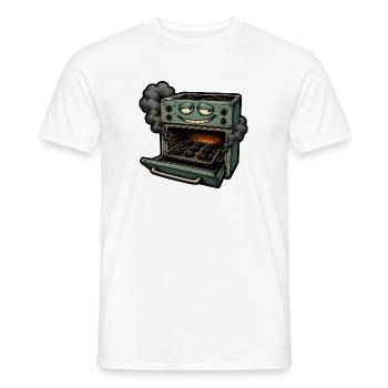 Verbrannte Kekse Backofen Backen Comic T-Shirt - Männer T-Shirt - Weiß - Vorne - AI Model Male 178 dark (178cm)