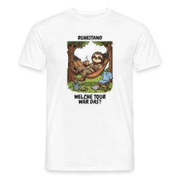 Rente Altenpflege – Welche Tour war das? - Männer T-Shirt - Weiß - Vorne - AI Model Male 178 dark (178cm)