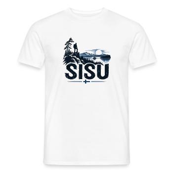 Sisu - Finland - Finnland Suomi - Sonnenuntergang - Männer T-Shirt - Weiß - Vorne - AI Model Male 178 dark (178cm)