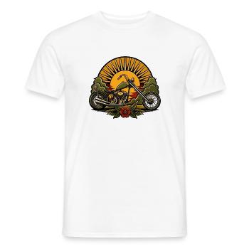 Chopper Motorrad Sonne Retro Tattoo Biker Shirt - Männer T-Shirt - Weiß - Vorne - AI Model Male 178 dark (178cm)