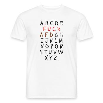 ABC MIT FCK AFD WORTWITZ, FCK NZS, NO NZS, NO AFD - Männer T-Shirt - Weiß - Vorne - AI Model Male 178 dark (178cm)
