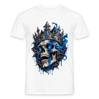 Königstotenkopf mit Blaufeuer - Männer T-Shirt - Weiß - Vorne - AI Model Male 178 dark (178cm)