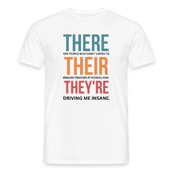 Lustige Grammatik-Wertschätzung eines Englischlehrers - Männer T-Shirt - Weiß - Vorne - AI Model Male 178 dark (178cm)
