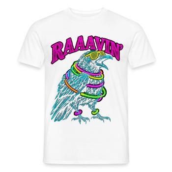 Raaavin Rabe Rave EDM Techno Festival Psychodelic - Männer T-Shirt - Weiß - Vorne - AI Model Male 178 dark (178cm)
