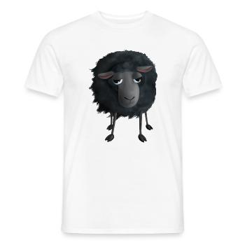 Schwarzes Schaf - Flauschiges Schaf gemalt - Männer T-Shirt - Weiß - Vorne - AI Model Male 178 dark (178cm)