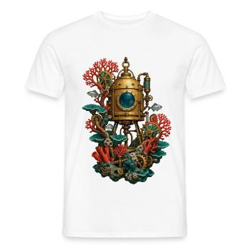 Tauchglocke zwischen mechanischen Korallen - Männer T-Shirt - Weiß - Vorne - AI Model Male 178 dark (178cm)