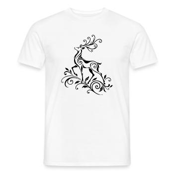 Hirsch mit Geweih - Waldtiere & Natur - Männer T-Shirt - Weiß - Vorne - AI Model Male 178 dark (178cm)