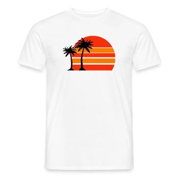 Sonnenuntergang am Palmenstrand - Männer T-Shirt - Weiß - Vorne - AI Model Male 178 dark (178cm)
