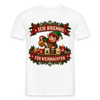 Ich brenne für Weihnachten - Männer T-Shirt - Weiß - Vorne - AI Model Male 178 dark (178cm)