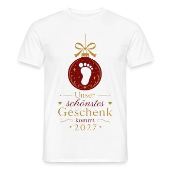 Schwangerschaft verkünden Weihnachten Baby 2027 - Männer T-Shirt - Weiß - Vorne - AI Model Male 178 dark (178cm)