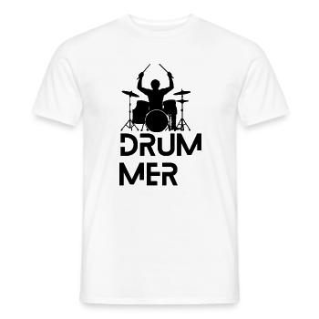 Drummer Schlagzeug Musik Geschenk für Schlagzeuger - Männer T-Shirt - Weiß - Vorne - AI Model Male 178 dark (178cm)