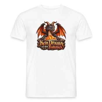 Kein Drama vor dem Frühstück – Morgenmuffel - Männer T-Shirt - Weiß - Vorne - AI Model Male 178 dark (178cm)