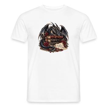 Drachenbuch Schatz der Nacht - Männer T-Shirt - Weiß - Vorne - AI Model Male 178 dark (178cm)