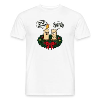 Willst du mit mir ausgehen – Winter Humor - Männer T-Shirt - Weiß - Vorne - AI Model Male 178 dark (178cm)