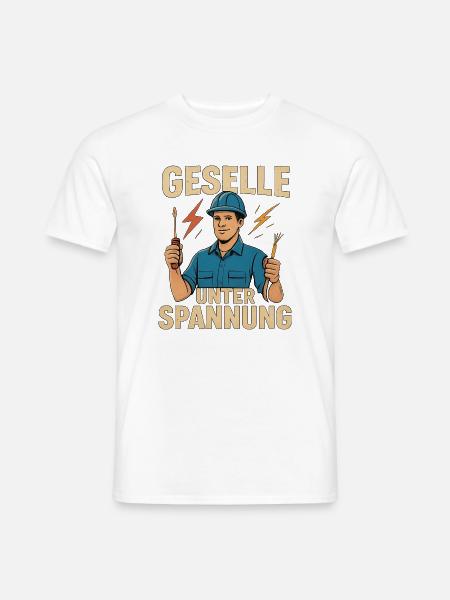 Geschenk zur bestandenen Elektriker-Gesellenprüfun - Männer T-Shirt - Weiß