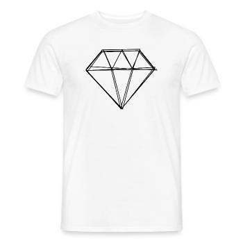 Diamant handgezeichnet - Männer T-Shirt - Weiß - Vorne - AI Model Male 178 dark (178cm)