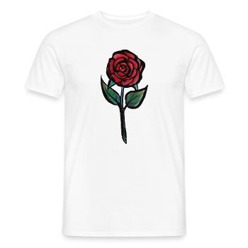 Karmesinrose Aquarell - Männer T-Shirt - Weiß - Vorne - AI Model Male 178 dark (178cm)