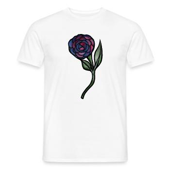 Blaues Rosen-Aquarell auf Schwarz - Männer T-Shirt - Weiß - Vorne - AI Model Male 178 dark (178cm)