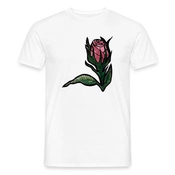 Rosenblüte auf Mitternachtsschwarz - Männer T-Shirt - Weiß - Vorne - AI Model Male 178 dark (178cm)