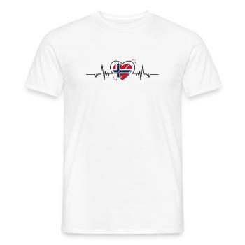 Norwegisches Herz mit Flagge - Männer T-Shirt - Weiß - Vorne - AI Model Male 178 dark (178cm)