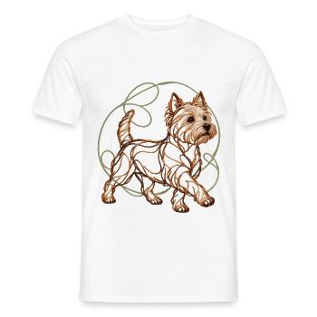 West Highland White Terrier - Männer T-Shirt - Weiß - Vorne - AI Model Male 178 dark (178cm)