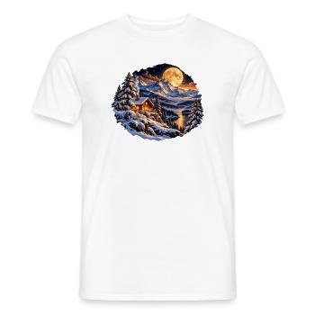 Winterwaldhütte am Mondsee - Männer T-Shirt - Weiß - Vorne - AI Model Male 178 dark (178cm)