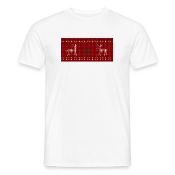 Rentier-Weihnachtsstrick Print - Männer T-Shirt - Weiß - Vorne - AI Model Male 178 dark (178cm)
