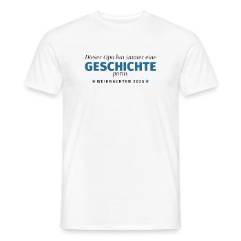 Opa erzählt Geschichte – Weihnachten 2026 - Männer T-Shirt - Weiß - Vorne - AI Model Male 178 dark (178cm)