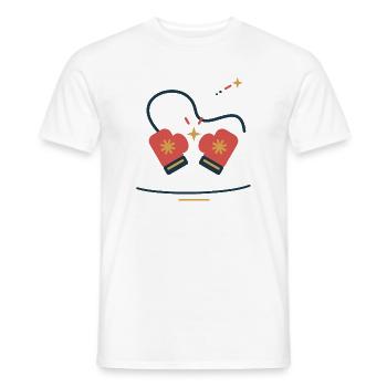 Fäustlinge im Sternentanz – Winterillustration - Männer T-Shirt - Weiß - Vorne - AI Model Male 178 dark (178cm)