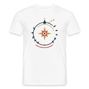 Sternenkompass im Winterkranz – Weihnachten - Männer T-Shirt - Weiß - Vorne - AI Model Male 178 dark (178cm)