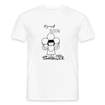 Let yourself BLOOM - Männer T-Shirt - Weiß - Vorne - AI Model Male 178 dark (178cm)