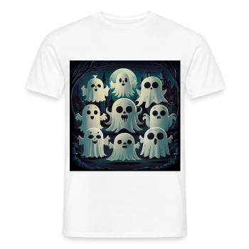 Süßes Kawaii-geister-halloween-spukhaus - Männer T-Shirt - Weiß - Vorne - AI Model Male 178 dark (178cm)