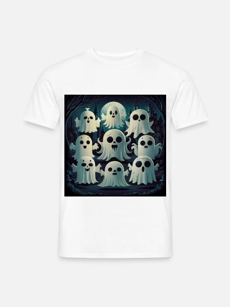 Süßes Kawaii-geister-halloween-spukhaus - Männer T-Shirt - Weiß