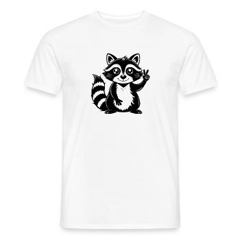 Peace-Sign-Waschbär - Männer T-Shirt - Weiß - Vorne - AI Model Male 178 dark (178cm)
