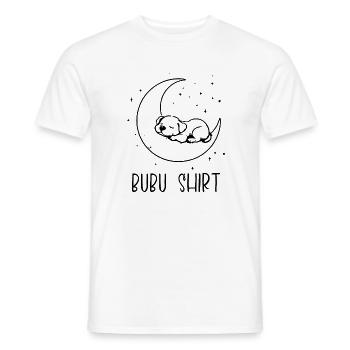 Bubu Shirt – Schlafendes Baby auf Mond, Schwarz - Männer T-Shirt - Weiß - Vorne - AI Model Male 178 dark (178cm)