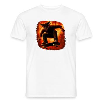 Teufel Skater Hölle Feuer - Männer T-Shirt - Weiß - Vorne - AI Model Male 178 dark (178cm)