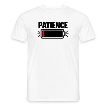 PATIENCE Akku Fast Leer - Männer T-Shirt - Weiß - Vorne - AI Model Male 178 dark (178cm)