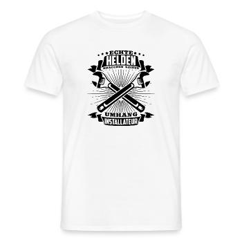 Echte Helden brauchen keinen Umhang - Männer T-Shirt - Weiß - Vorne - AI Model Male 178 dark (178cm)