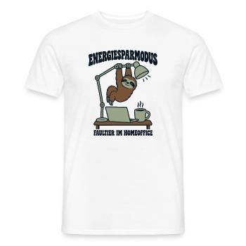 Energiesparmodus Faultier im Homeoffice - Männer T-Shirt - Weiß - Vorne - AI Model Male 178 dark (178cm)