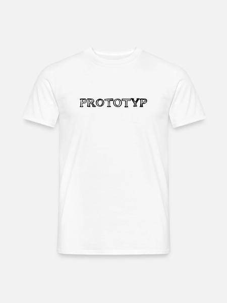 Prototyp Schriftzug handgezeichnet - Männer T-Shirt - Weiß
