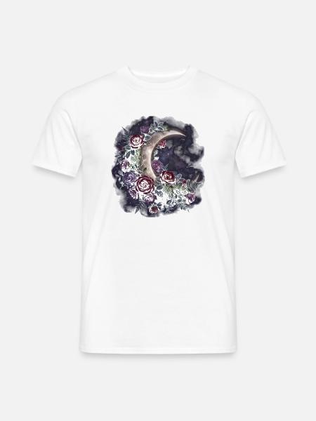 Mondrose im Sternenhimmel - Männer T-Shirt - Weiß