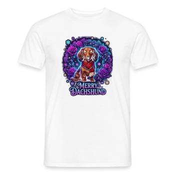 Winterdackel Rosenzauber - Männer T-Shirt - Weiß - Vorne - AI Model Male 178 dark (178cm)