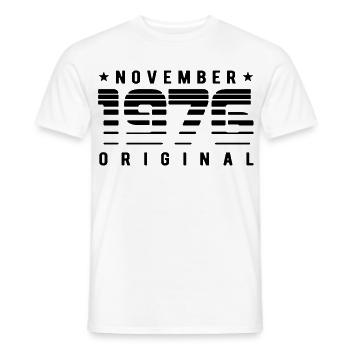 Original November 1976 Retro Streifen Geburtstag - Männer T-Shirt - Weiß - Vorne - AI Model Male 178 dark (178cm)