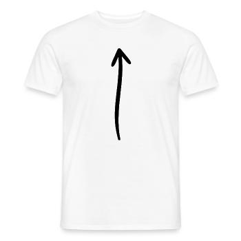 Pfeil nach oben - handgezeichnet - Männer T-Shirt - Weiß - Vorne - AI Model Male 178 dark (178cm)