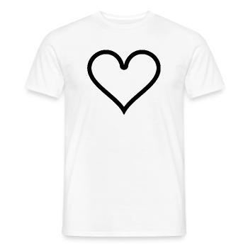 Herz Umriss - schlicht - Männer T-Shirt - Weiß - Vorne - AI Model Male 178 dark (178cm)