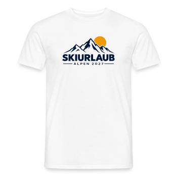 Skiurlaub Alpen 2027 – Skifahren Berge & Winterson - Männer T-Shirt - Weiß - Vorne - AI Model Male 178 dark (178cm)